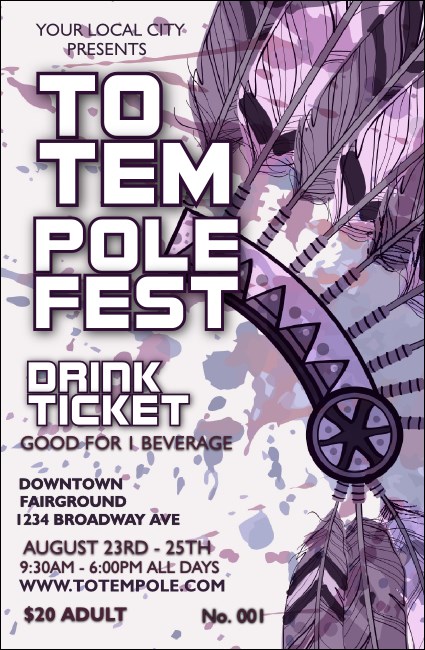 Headdress Drink Ticket Product Front