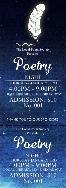 Poetry Quill Event Ticket Product Front