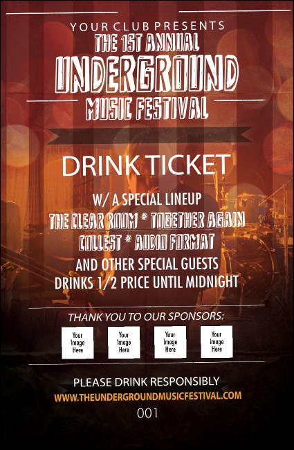 Alternative Music Drink Ticket Product Front
