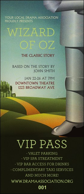 Wizard of Oz VIP Pass Product Front