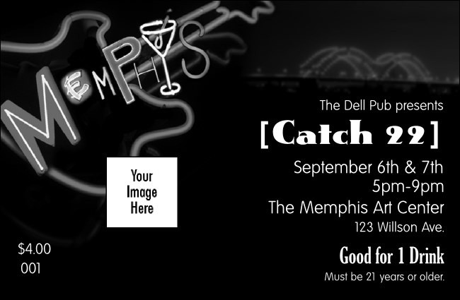 Memphis BW Drink Ticket Product Front