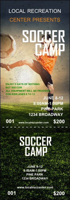 Soccer Camp Event Ticket Product Front