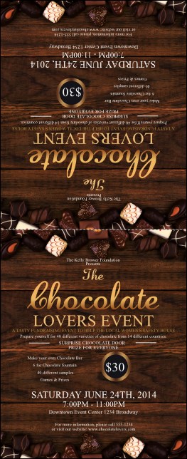 Chocolate Table Tent Product Front