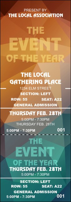 All Purpose Geometric Reserved Event Ticket Product Front