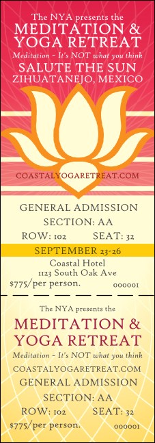 Lotus Flower Reserved Event Ticket Product Front