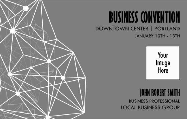 White Geometric Patterns VIP Event Badge Medium