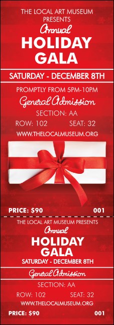 Holiday Gift Reserved Event Ticket Product Front