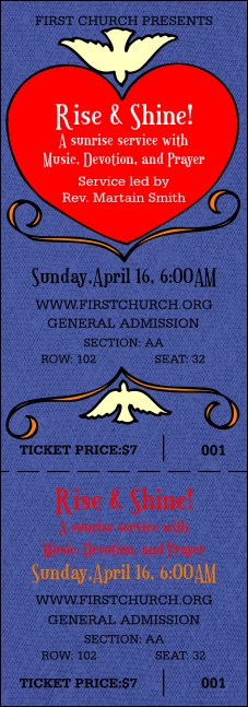 Big Heart Purple Reserved Event Ticket Product Front