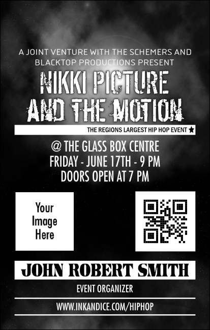 Galaxy Hip Hop Black and White VIP Event Badge Medium