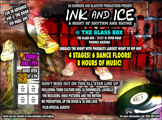 Hip Hop Graffiti Flyer Product Front