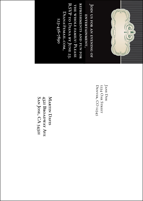 Classic Black Pinstripe Postcard Mailer Product Back