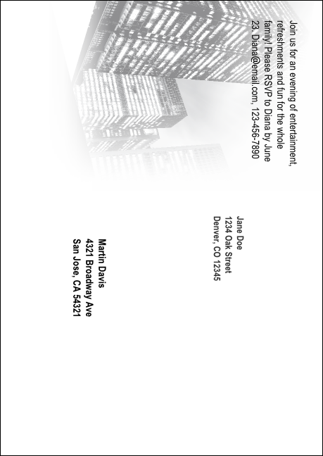 All Purpose buildings Black and White Postcard Mailer Product Back