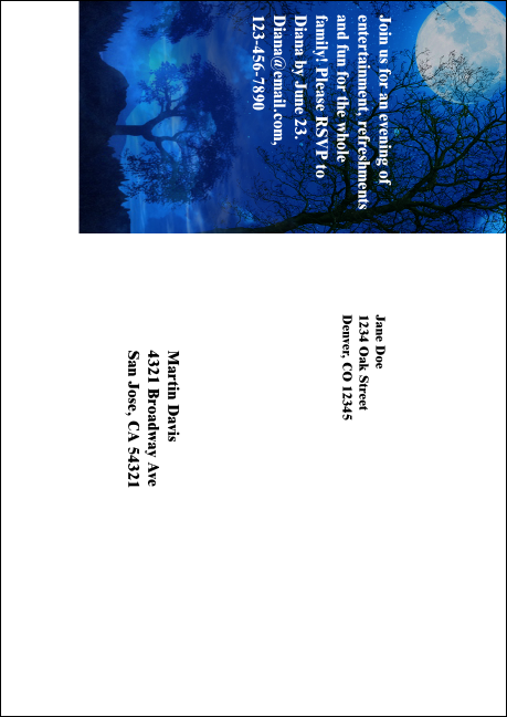 Midsummer Night's Dream Postcard Mailer Product Back