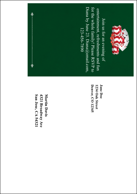 Casino Chips Postcard Mailer Product Back