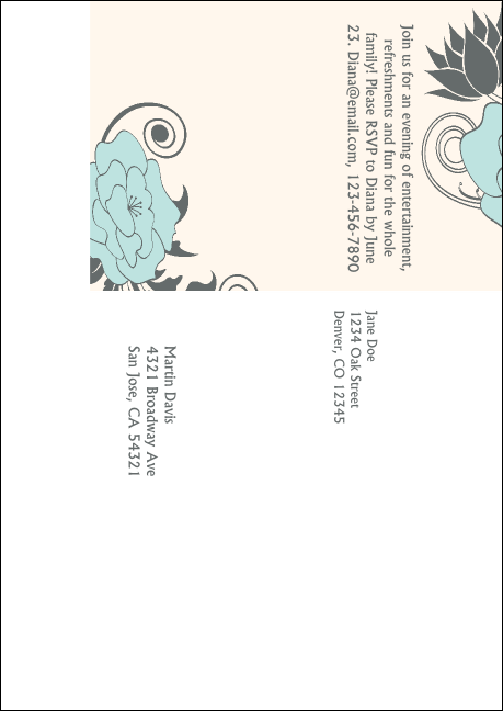 Blue Flower Postcard Mailer Product Back