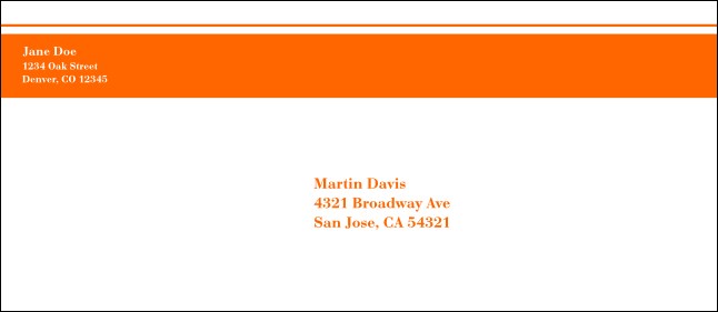 Orange Stripe #10 Envelope Product Front