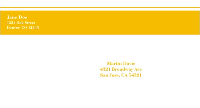Yellow Stripe #6 1/2 Envelope