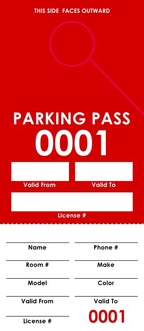 Red Parking Permit Product Front