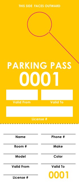 Yellow Parking Permit Product Front