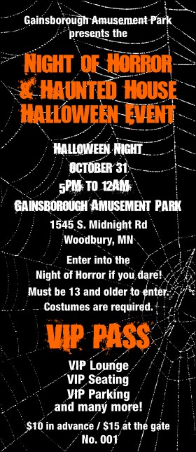 Spider Web VIP Pass 001 Product Front