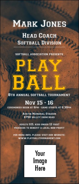 Softball Brown VIP Event Badge Large Product Front