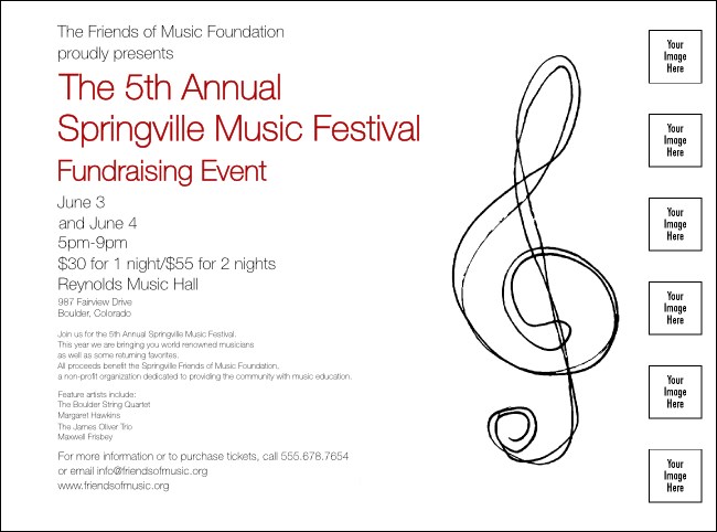 Music Festival 1 Flyer with Image Upload Product Front