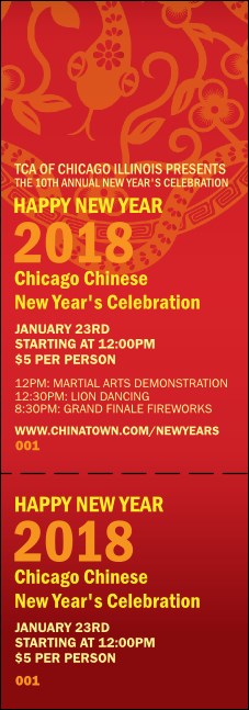 Chinese New Year Flower Snake Event Ticket Product Front