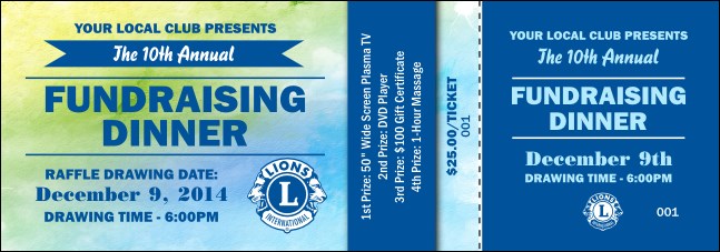 Lions Club International Water Color Event Ticket Product Front