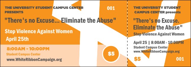 White Ribbon Photo Event Ticket Product Front