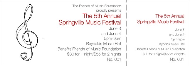Music Festival 1 Event Ticket Product Front