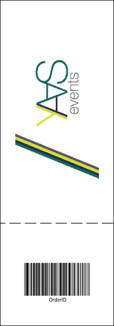 Christmas Angel General Admission Ticket with full bleed. Product Back