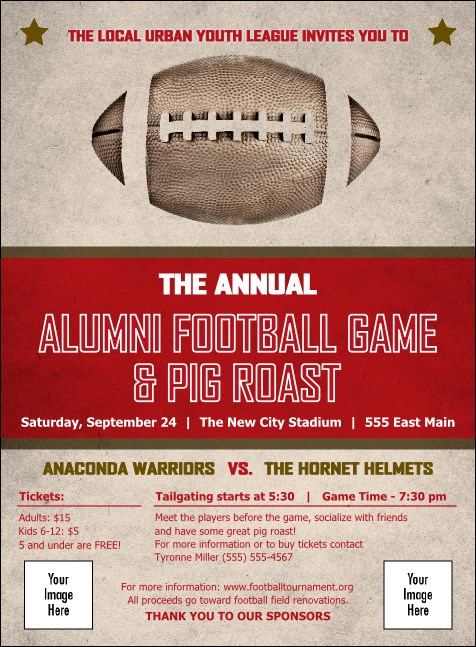 Football Red Invitation Product Front