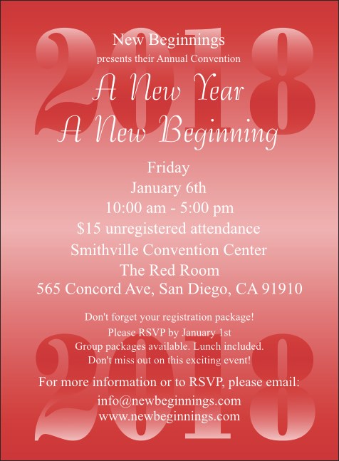 Year Invitation (Red)