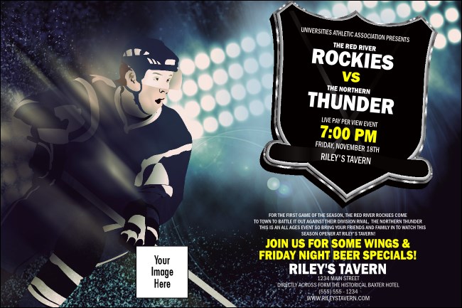 Hockey Badge Blue Poster Product Front