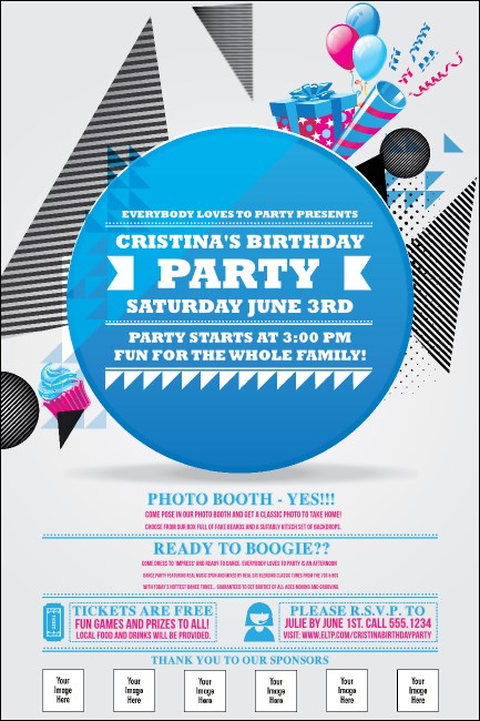 Birthday Party Geometric Poster Product Front