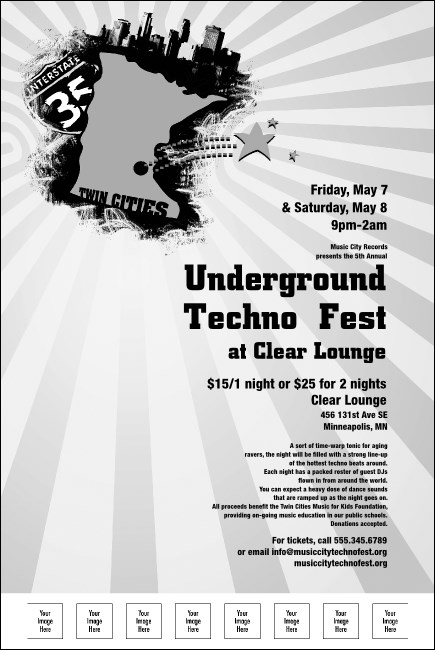 Twin Cities Poster with Image Upload (black and white)