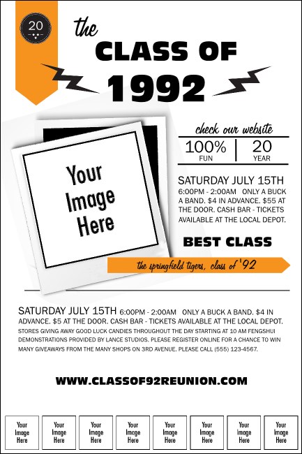 Class Reunion Mascot Orange Logo Poster Product Front