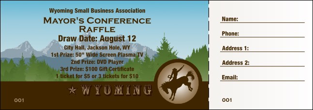 Wyoming Raffle Ticket Product Front
