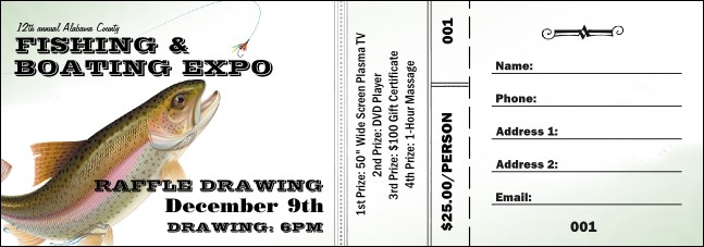 Fishing and Boating Expo Raffle Ticket Product Front
