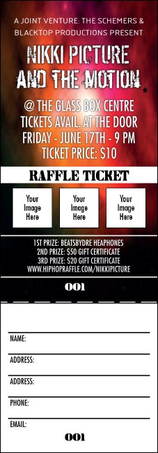 Galaxy Hip Hop Raffle Ticket Product Front