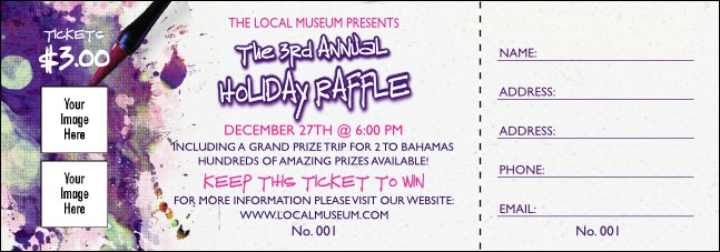 Art Canvas Raffle Ticket Product Front