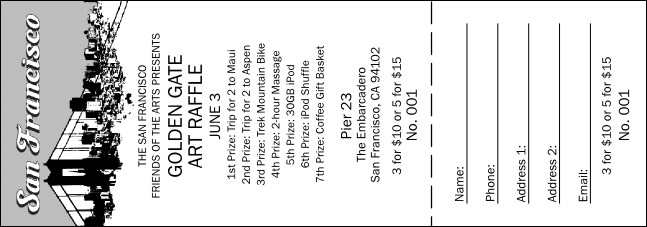 San Francisco Raffle Ticket (Black & White)