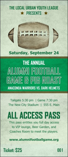 Football Green VIP Pass Product Front