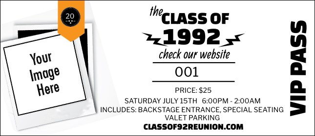 Class Reunion Mascot Orange VIP Pass Product Front