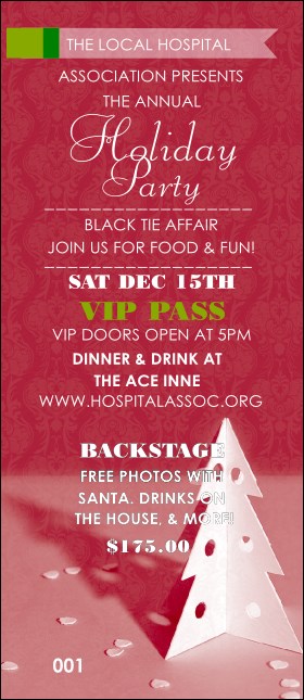Paper Christmas Tree Red VIP Pass Product Front