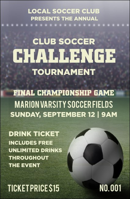 Soccer Stadium Drink Ticket Product Front