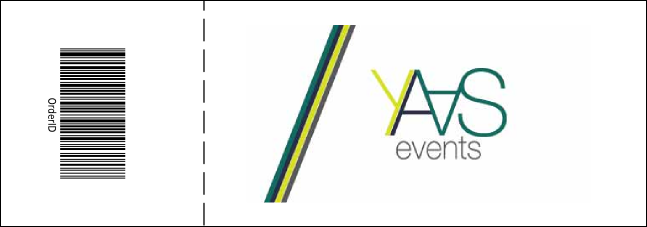 Orange and White Event Ticket Product Back