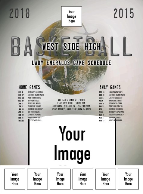 Basketball Schedule Logo Flyer Product Front