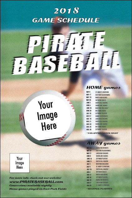 Baseball Schedule Poster Product Front